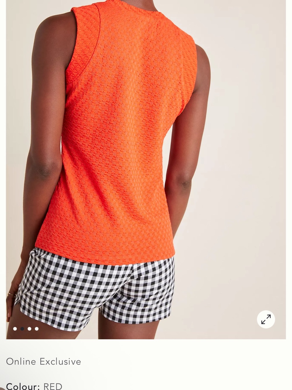 Anthropologie Maeve Bright Red Barbara Jacquard Knit Textured Crewneck Tank - Picture 4 of 11